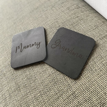 Mother's Day Personalised Vintage Leather Coaster Set, 3 of 8
