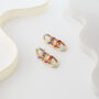 Rainbow Coloured Chunky Cuban Chain Earrings, thumbnail 4 of 6