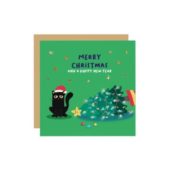 4pk Cute Cat Christmas Cards, 5 of 5