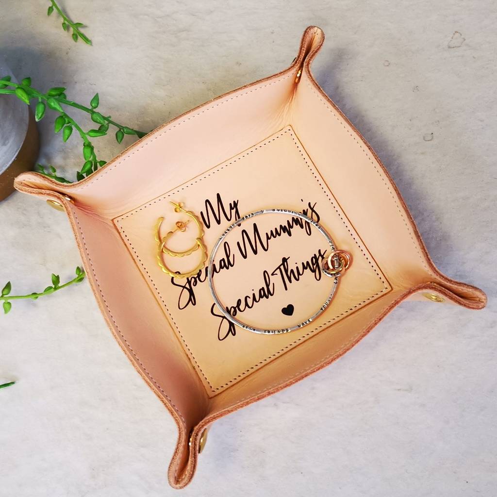Personalised Genuine Leather Jewellery Tray By Posh Totty Designs