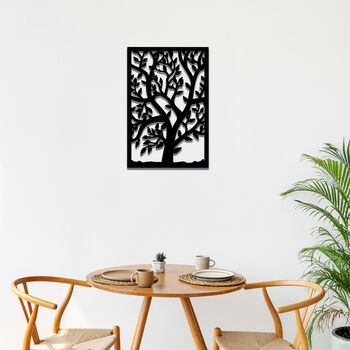 Wooden Tree Art With Leaves In Rectangular Frame, 7 of 10