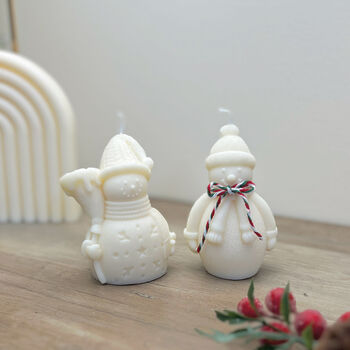 White Snowman Christmas Decoration Candle, 5 of 9