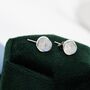 Natural Moonstone Stud Earrings In Sterling Silver, thumbnail 5 of 12