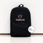 Black Personalised Name And Design Unisex Mini Backpack, thumbnail 1 of 4