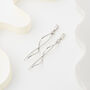 Long Drop Wavy Rod Crystal Earrings, thumbnail 3 of 3