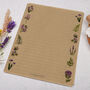 A5 Kraft Letter Writing Paper With Purple Floral Border, thumbnail 3 of 4