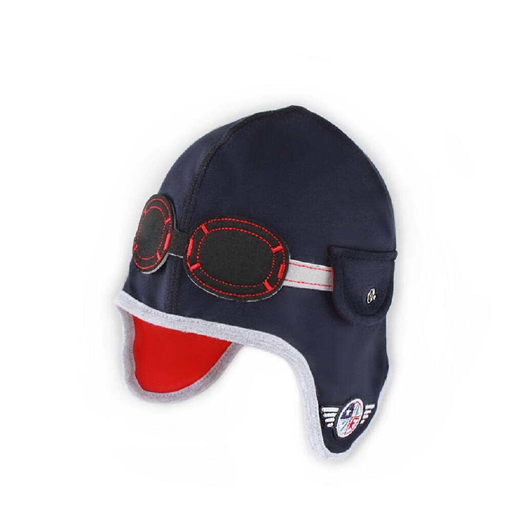 Baby's Pilot Hat With Goggles Navy, 1 of 4