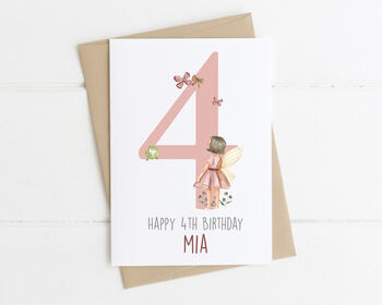 Personalised Children's Birthday Card Blush Fairy, 7 of 7