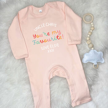 Uncle You're My Favourite Personalised Bright Babygrow, 4 of 6