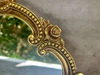 30cm Distressed Gold Baroque Crown Wall Mirror, 2 of 6