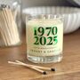 Emerald Wedding Anniversary Personalised Candle, thumbnail 1 of 4