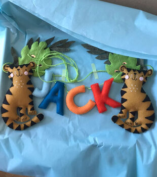 Personalised Tiger Felt Name Garland, 6 of 9