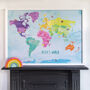 Personalised Childrens World Map Notice Board, thumbnail 2 of 8