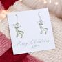 Antique Effect Christmas Reindeer Earrings, thumbnail 2 of 5