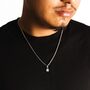 Black Gemstone Necklace White Pearl Gem Pendant Necklace For Men, thumbnail 4 of 10