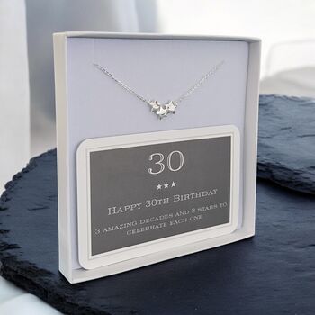 30th Birthday Sterling Silver Star Necklace, 2 of 7