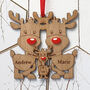 Double Sided Oak Reindeer First Family Decoration, thumbnail 1 of 7