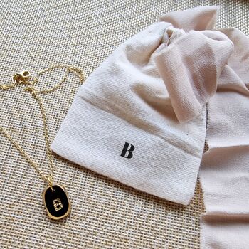 Vintage West German Initial Necklace With Personalised Gift Pouch, 3 of 12