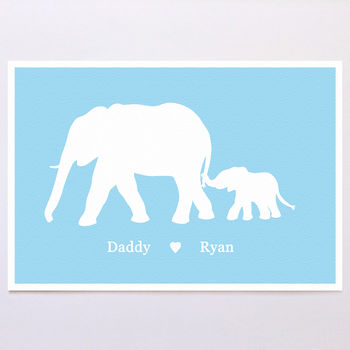 Personalised Elephant Family Print, 3 of 9