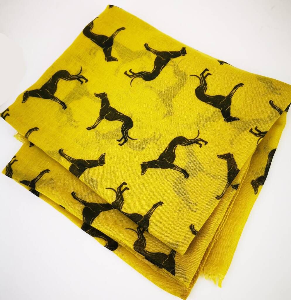 Personalised Greyhound Print Scarf For Dog Lovers By Hem Studios
