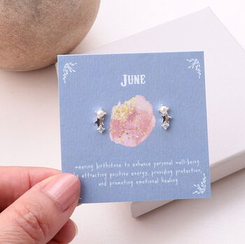 Personalised Birthstone Star Earring Gift Box, 2 of 12