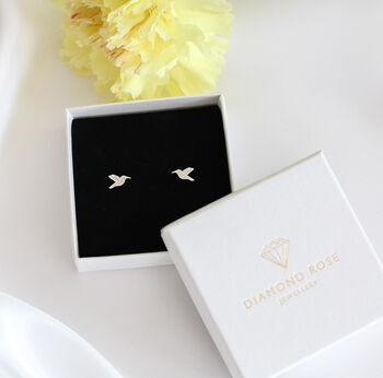 Dainty Hummingbird Stud Earrings, 3 of 7