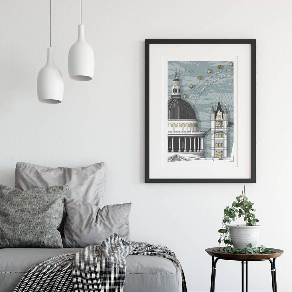 London Landmarks Sunrise Print By Linescapes | notonthehighstreet.com