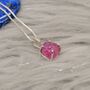 Raw Ruby Pendant Sterling Silver Chain Necklace, thumbnail 3 of 12