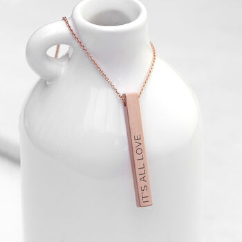 Personalised Rose Gold Plated Bar Necklace, 5 of 12