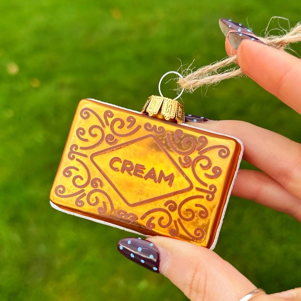 Christmas Glass Cream Biscuit Bauble, 1 of 3