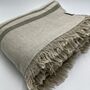 Milos Linen Blend Striped Blanket Sage Green, thumbnail 6 of 12