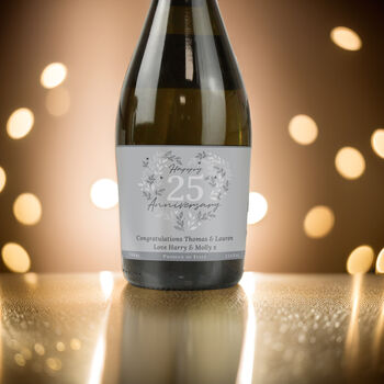Personalised 25th Silver Wedding Anniversary Prosecco, 2 of 4