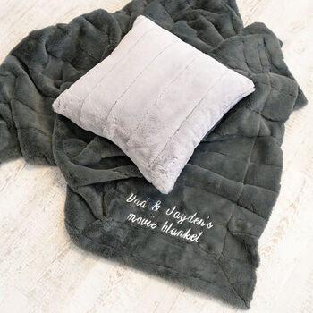 Personalised Luxury Large Super Soft Charcoal Blanket, 4 of 11