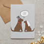 Chocolate Labrador Wedding / Engagement Card, thumbnail 1 of 2