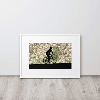 Personalised Cycling Map Print, 3 of 12