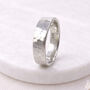 Personalised Flat Sterling Silver Hammered Wedding Ring Band – 5mm, thumbnail 3 of 10
