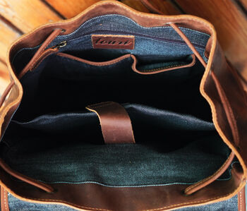 Genuine Leather Backpack With Front Pocket Detail, 11 of 12