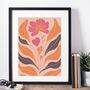 Flower And Heart Illustration Art Print, thumbnail 1 of 3