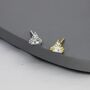 Baguette And Round Cz Stud Earrings Sterling Silver, thumbnail 3 of 12