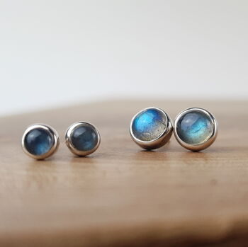 Handmade Labradorite Gemstone Stud Earrings, 6 of 6