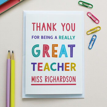 Personalised Thank You Teacher Card, 4 of 6
