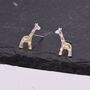 Giraffe Stud Earrings In Sterling Silver, thumbnail 3 of 11