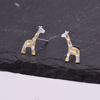 Giraffe Stud Earrings In Sterling Silver, 3 of 11