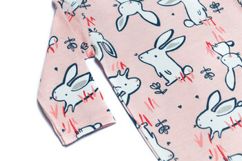 Pink Rabbit Baby Bodysuit |Soft Cotton | 0 24 Months, 4 of 6