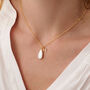 Teardrop Pearl And Real Diamond Initial Necklace, thumbnail 2 of 6