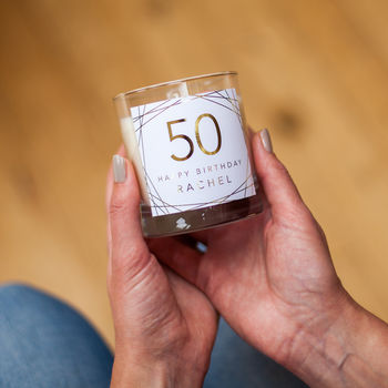 50th Birthday Personalised Candle Gift, 3 of 5