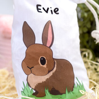 Personalised Rabbit Easter Egg Hunt Drawstring Bag, 4 of 7