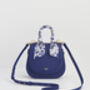 Blue Agnes Top Handle Saddle Bag, thumbnail 5 of 9