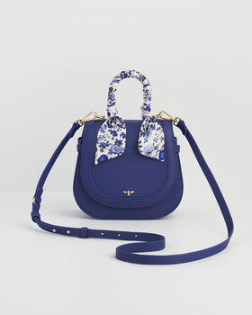 Blue Agnes Top Handle Saddle Bag, 5 of 9