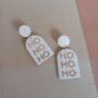 Ho Ho Ho Polymer Clay Novelty Christmas Earrings, thumbnail 2 of 2